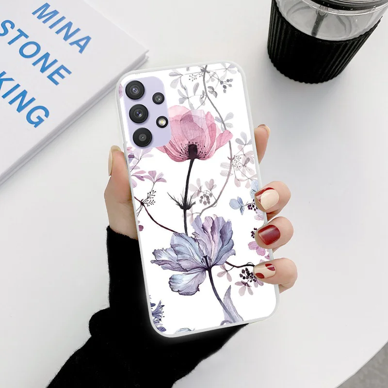 cute samsung cases For Samsung Galaxy A32 A 32 4G 5G Case Flowers Fundas For Samsung GalaxyA32 SamsungGalaxyA32 Dinosaur Shockproof Lovely Bumper best case for samsung Cases For Samsung