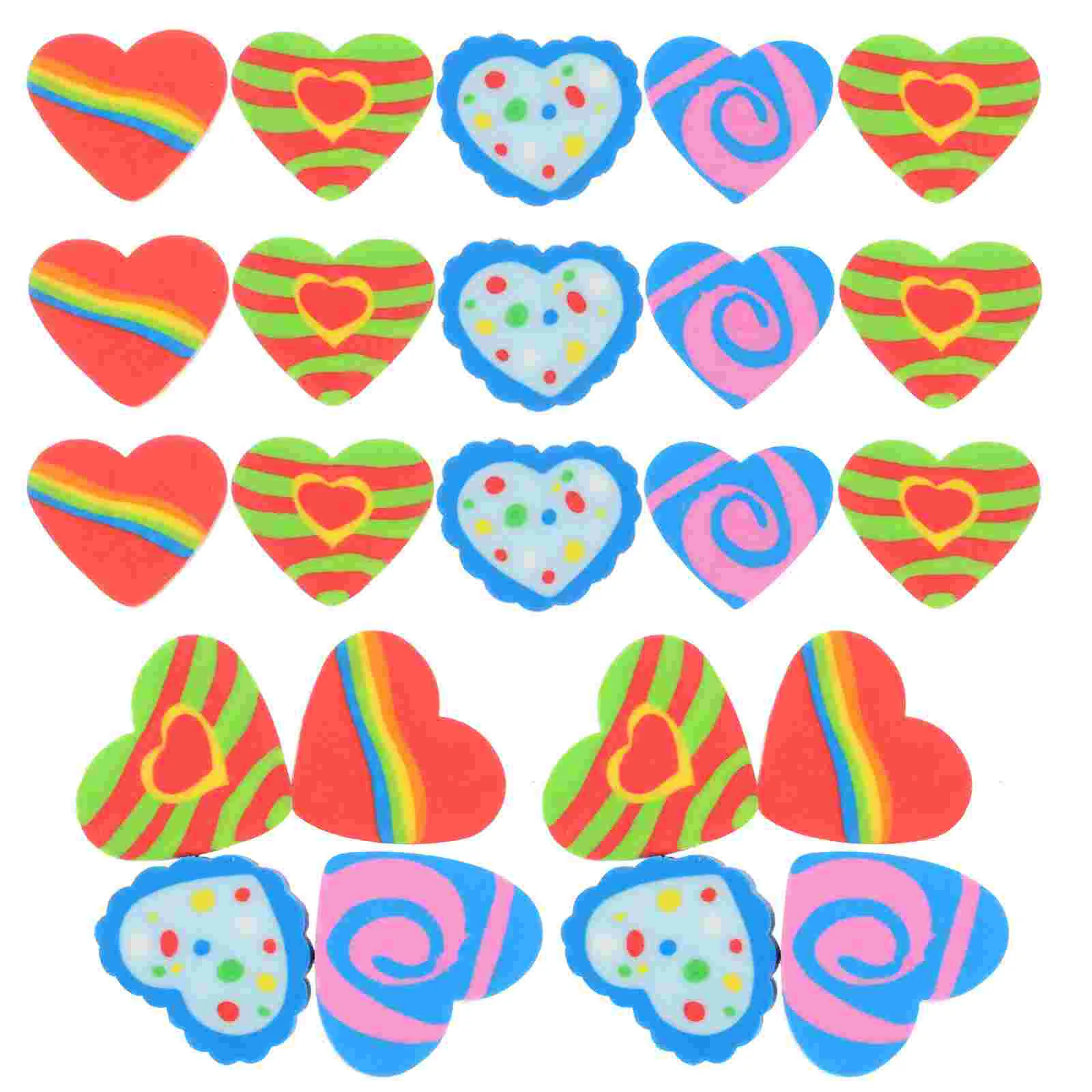 

48 Pcs Heart Eraser Adorable Erasers Cute Cartoon Pencil Decorate Portable Shaped for Office