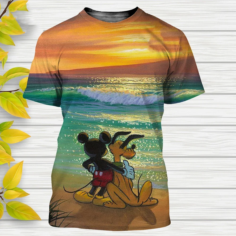 2024 Summer Disney Mickey Mouse Pluto Dog 3D Print Magliette Cartoon Anime 3D Print Streetwear Fashion Tshirt Kids Boys Tees Tops