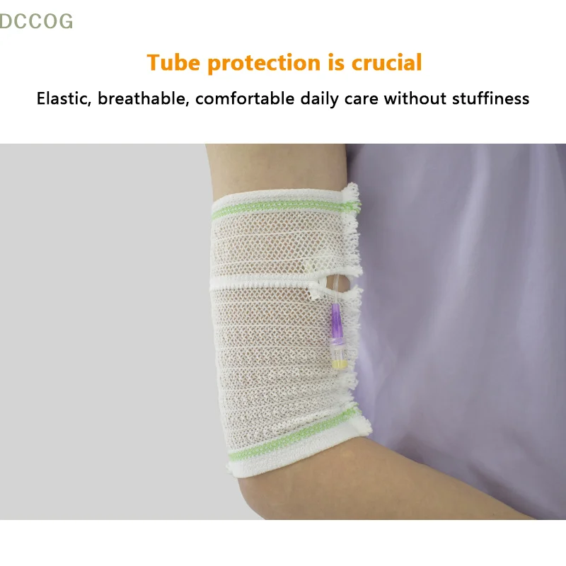 PICC Mesh Nursing Protective Sleeve Breathable Medical Elastic Bandage Indwelling Needle Fixation Line Arm Sheath For Adult