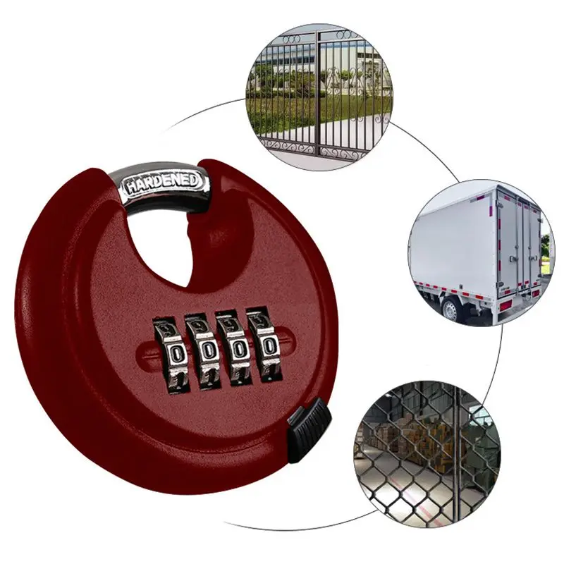 

Metal Outdoor Black Red Anti-theft Round Combination Lock Padlock Ingot Lock Password Smart Electronic Cabinet Wooden Door Lock
