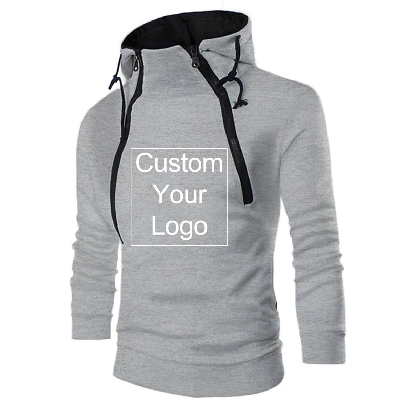 Autumn Custom Logo New Men's Hoodies Sweatshirts Zipper Hoodie Men Sweatshirt Solid Color Man Hoody Sweatshirts for Male