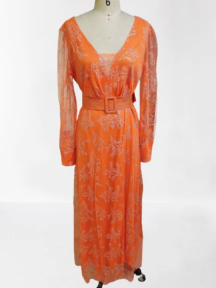 African Dresses for Women Summer African Women V-neck Long Sleeve Plus Size Long Dress Maxi Dress Clothes