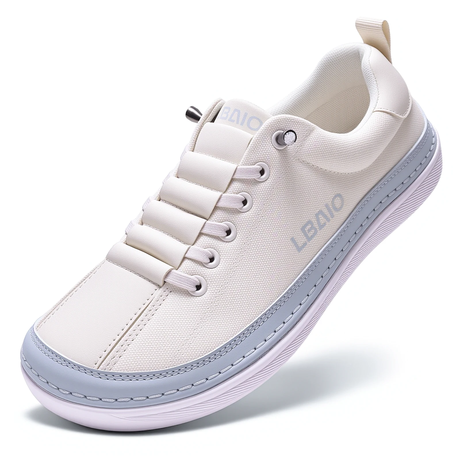 LBAIO Hike Barefoot Shoes Casual Loafers for Mens Comfortable Wide Toe Box Slip On Walking Leather Canvas Tennis Shoes