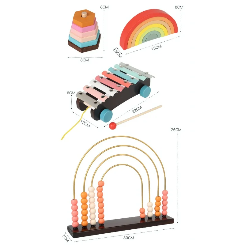 مجموعات ألعاب تعليمية مونتيسوري جسر قوس قزح اللبنا...