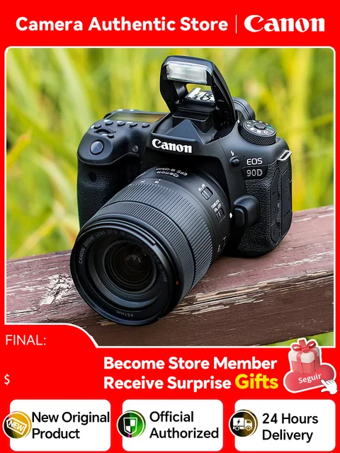 Цифровая компактная зеркальная фотокамера Canon EOS 90D с зеркальным фотоаппаратом, профессиональная фотокамера с зеркальным фотообъективом 18-55 мм, зеркальная фотокамера с объективом STM 1