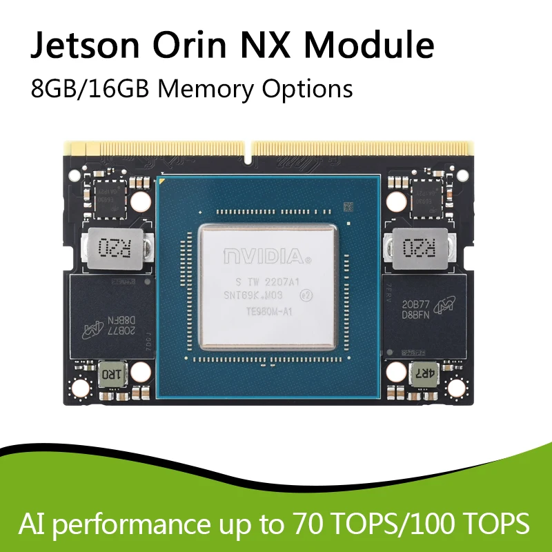 

Original NVIDIA Jetson Orin NX Module AI Development 128-bit LPDDR5 up to 70 TOPS/100 TOPS, 8GB or 16GB Options for Memory