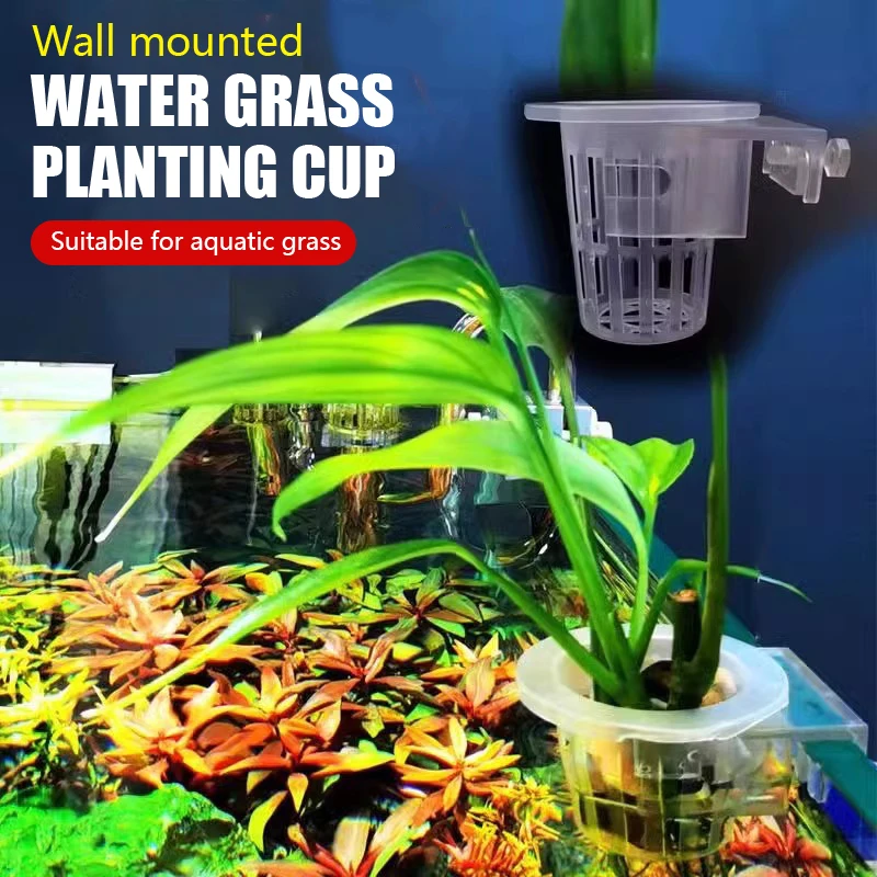 Aquarium Plant Holder Aquatic Plant Pot Hanging Aquatic Planter Fish Tank Holder Aquarium Pot Accessories