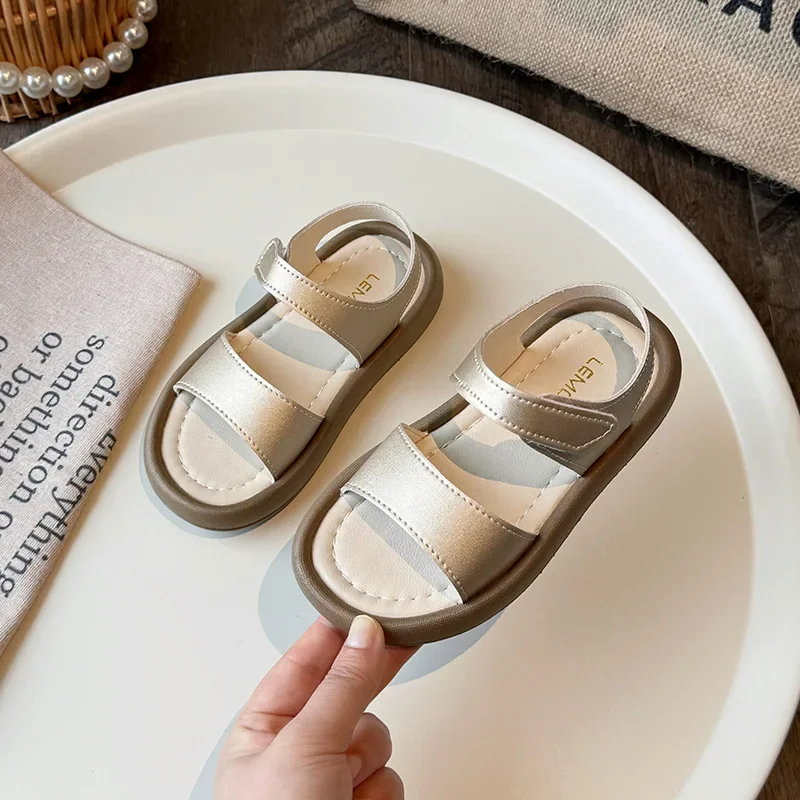 Children Sandals Girls Casual Princess Shoes for Summer Vacation Boys Solid Color Beach Shoe Neutral Style Trendy wear-resistant