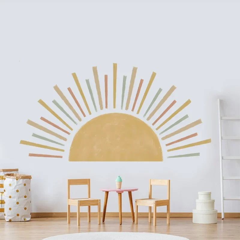 3d sun wall sticker for kids room self adhesive living room bedroom boho design wall art decal Home Decoration Stickers
