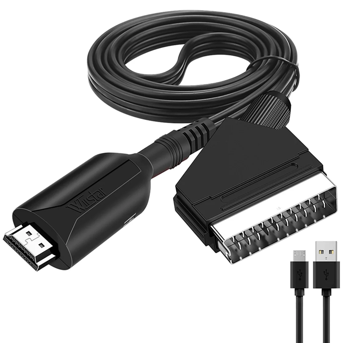 Wiistar Hdmi-Compatibile Con Adattatore Scart Convertitore Audio Video Per Pal/Ntsc Hd Tv Dvd Box Accessori Per Convertitore Di Segnale Di Lusso