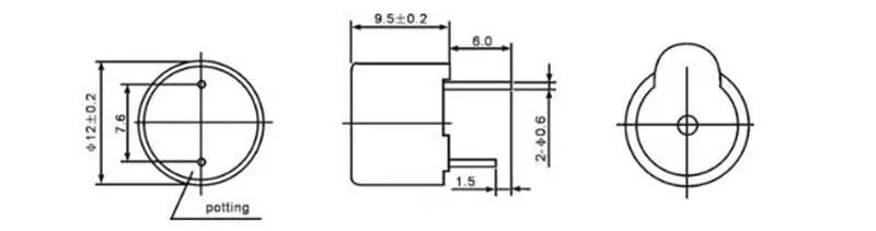 3v 5v 12v Active Buzzer Magnetic Long Continous Beep Tone 12*9.5mm 10PCS