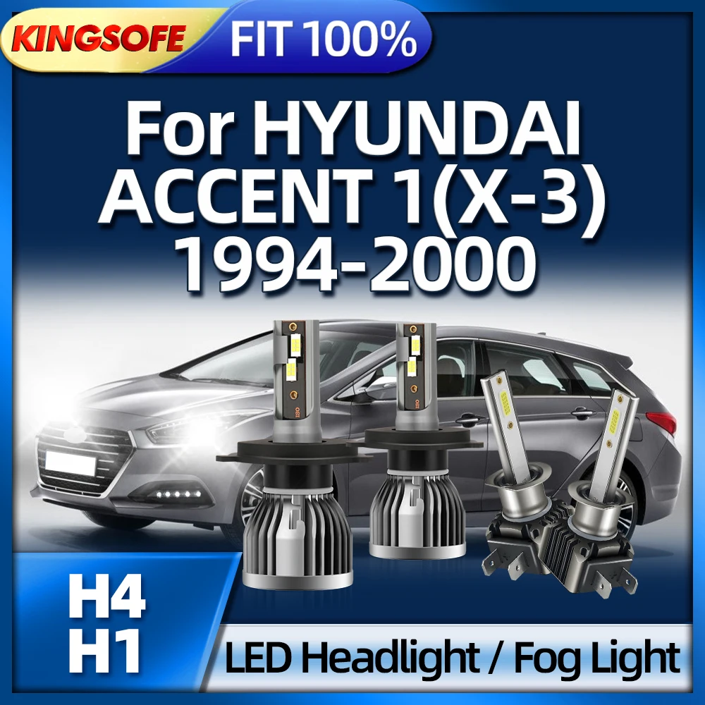 

KINGSOFE LED H4 36000LM 130W Car Headlight Bulb H1 Fog Light 6000K 12V For HYUNDAI ACCENT 1X-3 1994 1995 1996 1997 1998 19992000