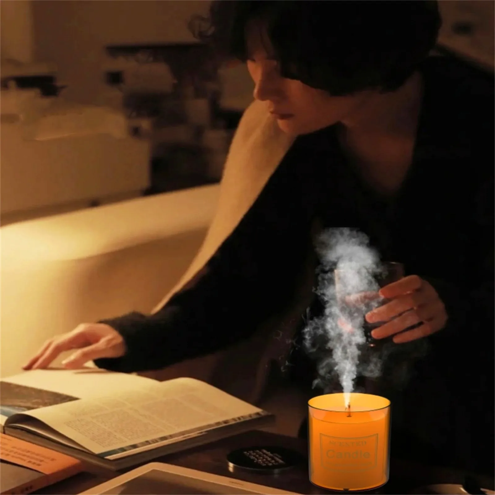 Candle Aromatherapy Machine Humidifier Household Bedroom Desktop Oil Humidification And Fragrance Distilled Water Drops