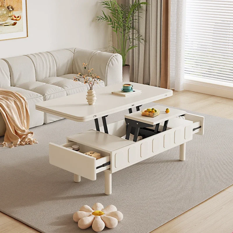 

Coffee Table TV Cabinet Combination Small Apartment Living Room Multi-Functional Lifting and Foldable Dining Table Integrated