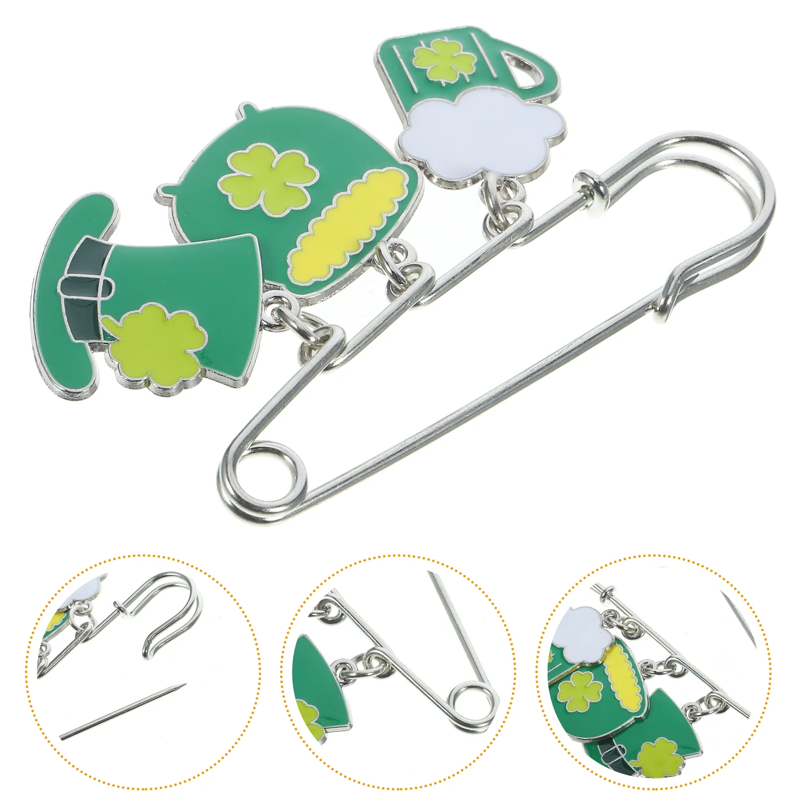 

Brooch Green St Patrick's Day Lovely Shaped Breastpin The Supply Alloy Decorative