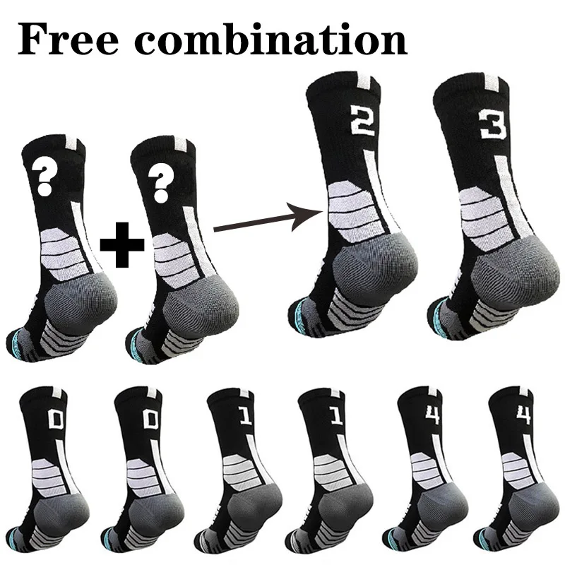 Men's Socks Elite Basketball Compression Cycling Socks Number Adult Towel Bottom Outdoor Sports Unisex sports socks cycling socks football socks compression socks fitness sports socks sport socks