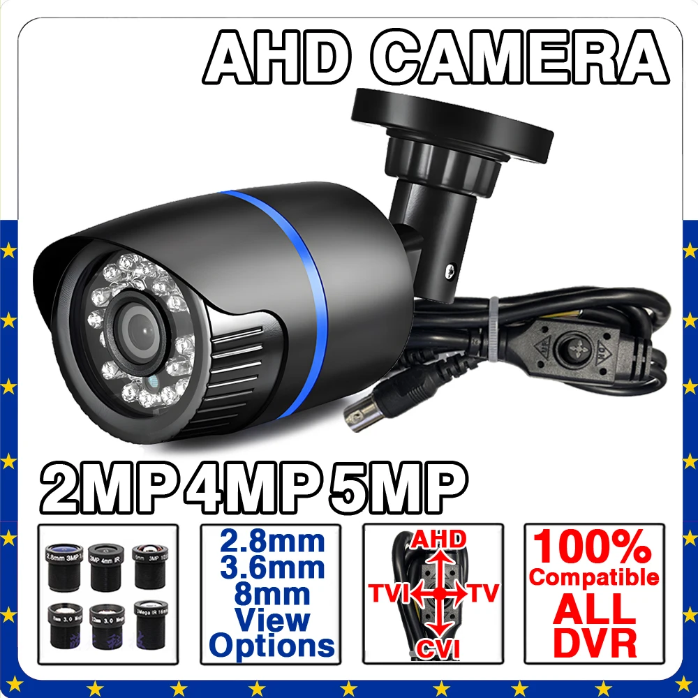 Zewnętrzna wodoodporna kamera monitorująca IP66 CVBS/TVI/CVI AHD 4w1 4K Ultra HD 1080P 5MP 4MP Plug And Play Mini z uchwytem