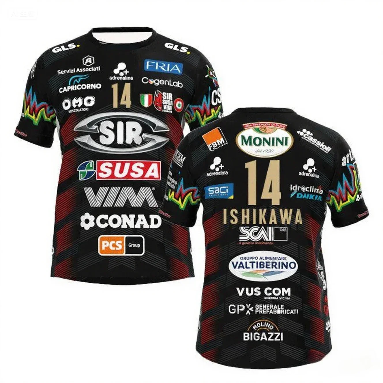 2025Men Women No. 14 Volleyball Jersey Sir Safety Perugia Tshirt