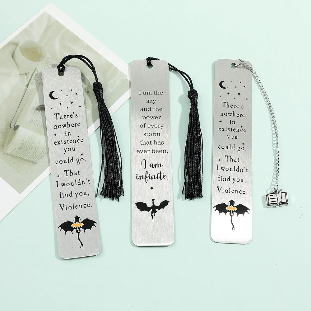 Elegant Fourth Wing Bookmark Set in Premium Black Gift Box (2 Pieces)