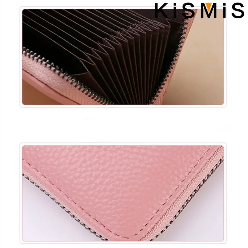 KISMIS Praktische, praktische Tasche für Visitenkarten und Ausweishüllen aus PU-Leder mit 12/26 Fächern – Detail 19