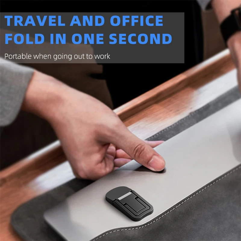 2PCS 접이식 노트북 스탠드 보이지 않는 접착식 노트북 라이저 휴대용 노트북 쿨링 스탠드 노트북 태블릿용 조절 가능 홀더