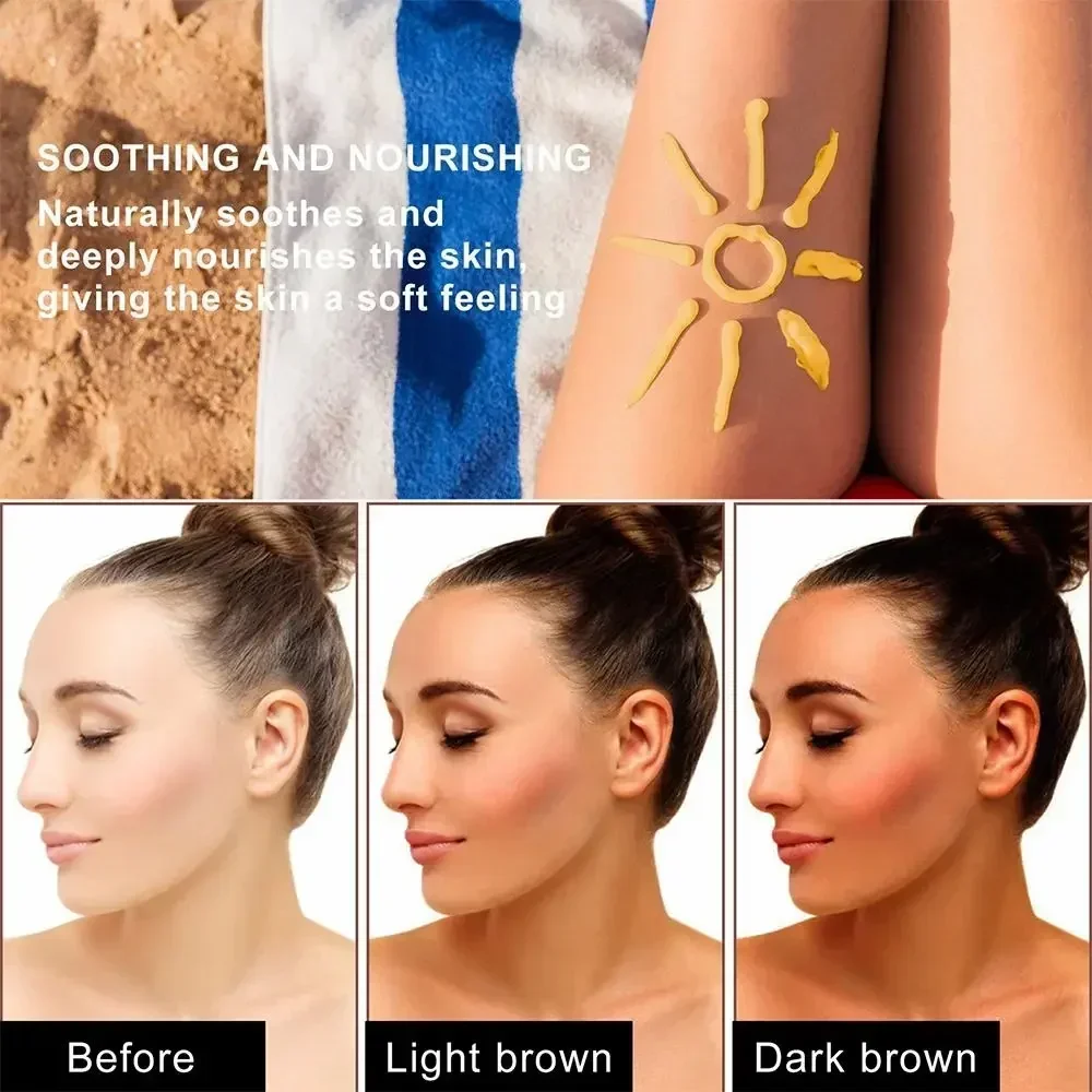 New Natural Tan Premium Shiny Brown Sunbeds Aloe Lotion Gel Brown Tanning Cream Accelerator Cream 4