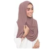 Instant Double Loop Bubble Chiffon Scarf Solid Muslim Hijab Shawls Lady Wraps Fashion Islam Bandana Easy Ready To Wear Hijab 2