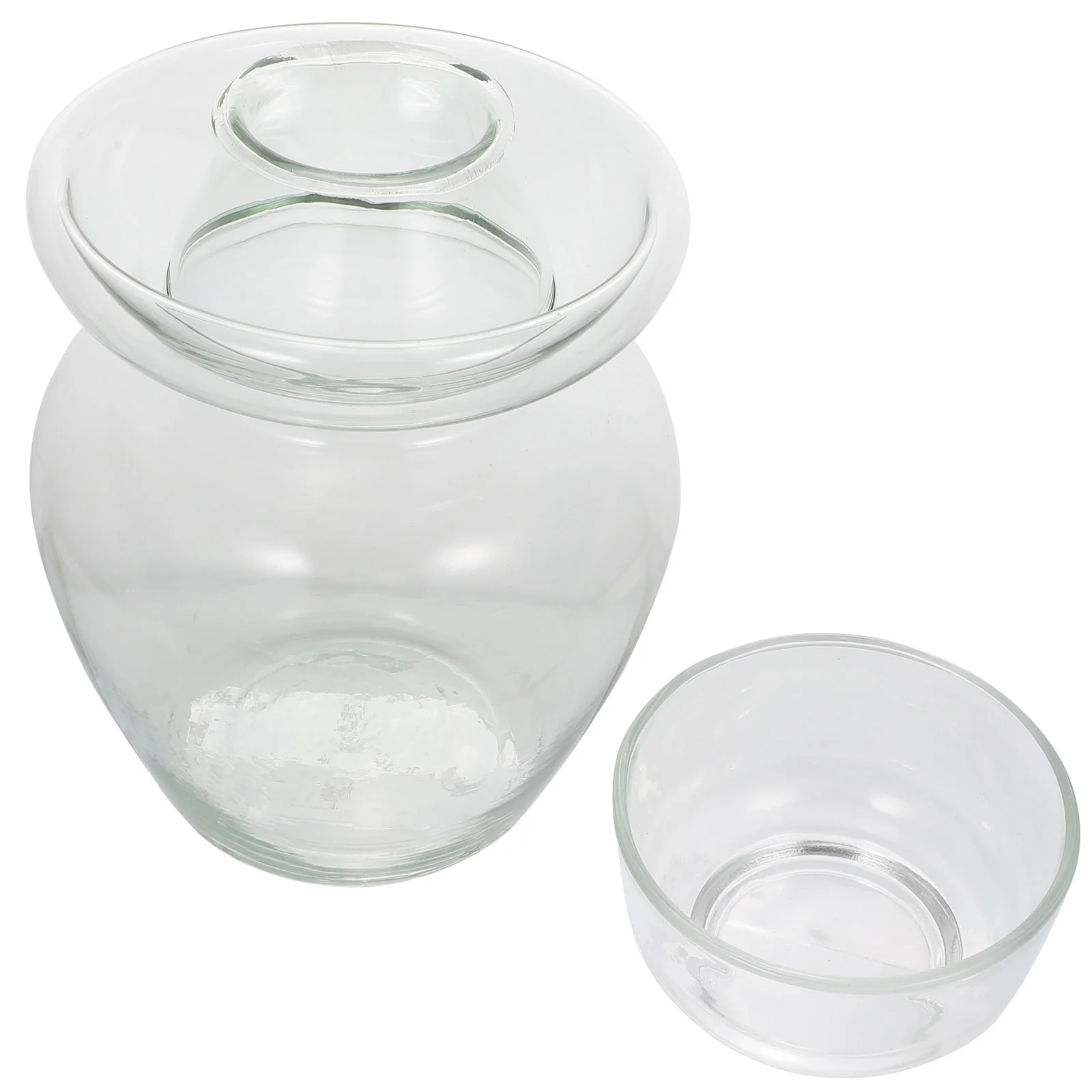 

1Pc Large Capacity Pickle Vegetable Jar Sealed Glass Food Can for Kitchen (Transparent)
