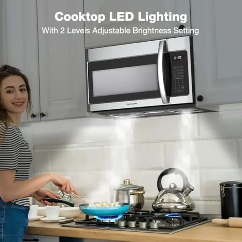 Over Range Microwave Oven 1.9 Cu. Ft. Capacity 1000 Watts 11 Power Levels 400 CFM Ventilation Spin Turntable Sensor Cooking LED