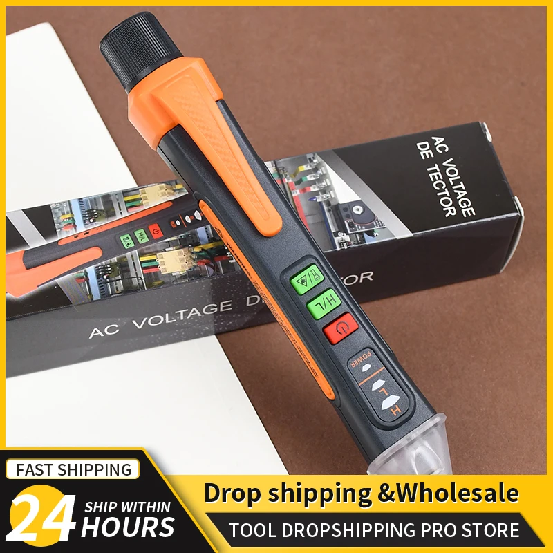 

Non Contact Voltage Tester 48-1000V AC Voltage Detector Pen Circuit Tester Electric Indicator Wall Tool With Flashlight Beeper