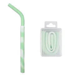 Eco - Friendly Reusable Collapsible Silicone Drinking Straw with Case (F1)