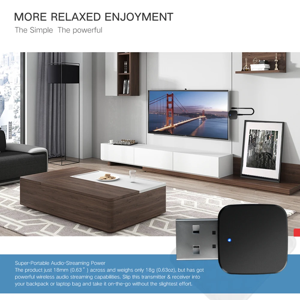 TV PC Speaker Headphone 2 in 1 Bluetooth-Compatible 5.0 USB Wireless Receiver Transmitters Audio Music Stereo Adapter Dongle bluetooth adapter,bluetooth audio receiver,bluetooth transceiver adapter,audio adapter,bluetooth aux adaptor