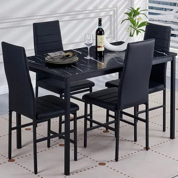 5-Piece Black Dining Set 1