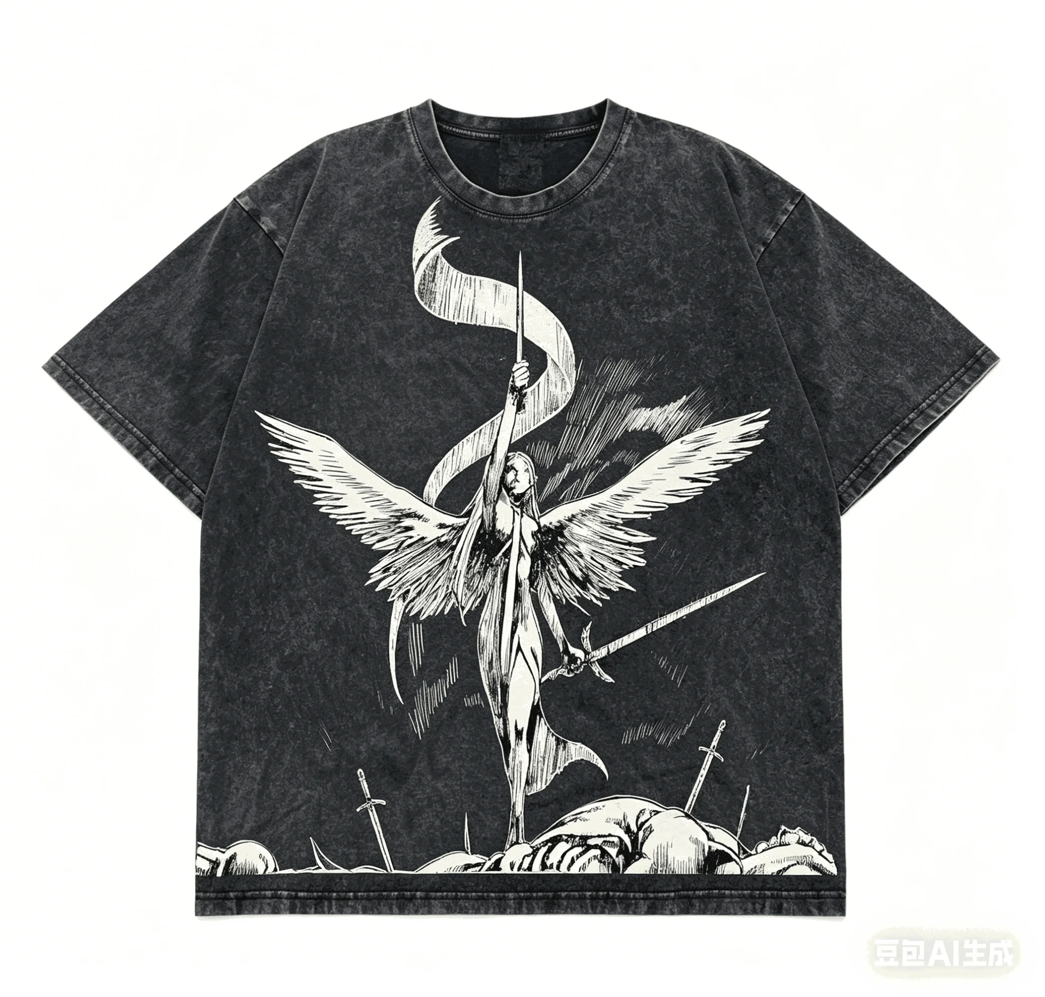 Claymore Washed T-Shirt 2026 Neues Modell, Persönlichkeitskleidung, Hemd, Ganzjahreskleidung, Washed Vintage, locker, weich, hochwertig, weich