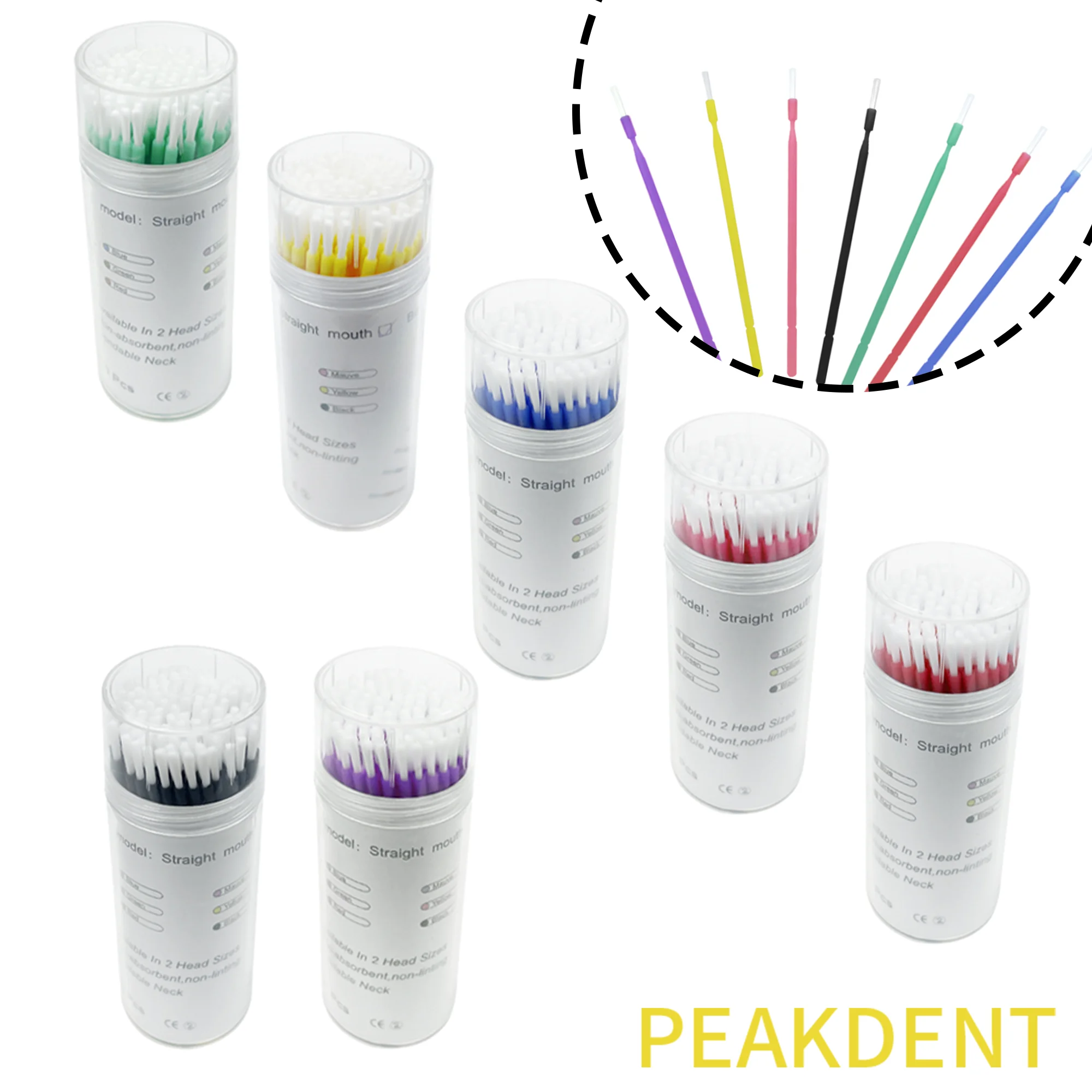 

100Pcs/Box Dental Disposable Micro Applicator Brushes Long Head Brush Bendable Sticks for Makeup Makeup Cleaner tool