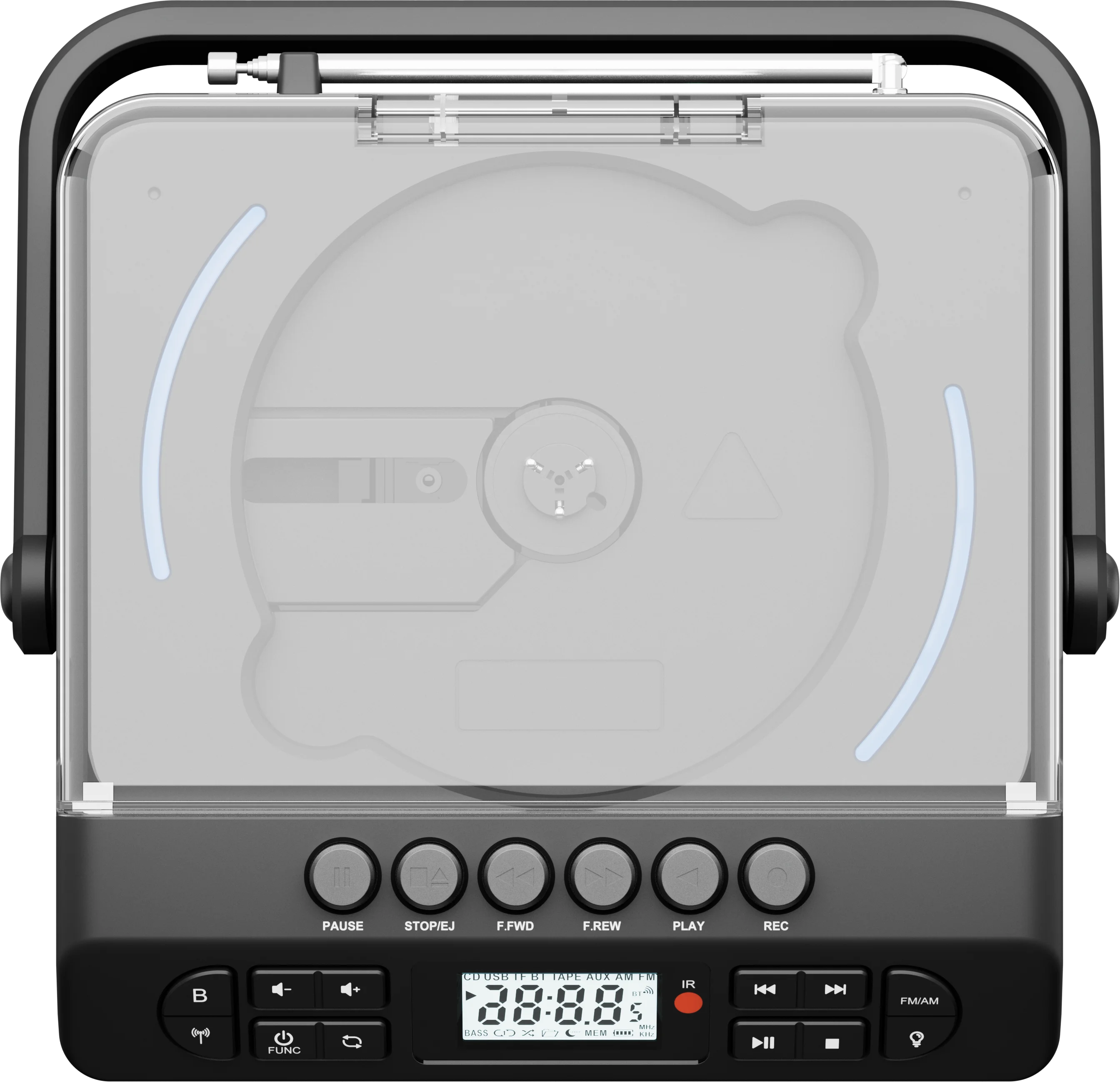 RETEKESS TR642 Multifunktionales Bluetooth-Radio CD AM FM Boombox Kassettenrekorder USB TF AUX Tragbarer CD-Player für Zuhause Geschenke – Detail 28