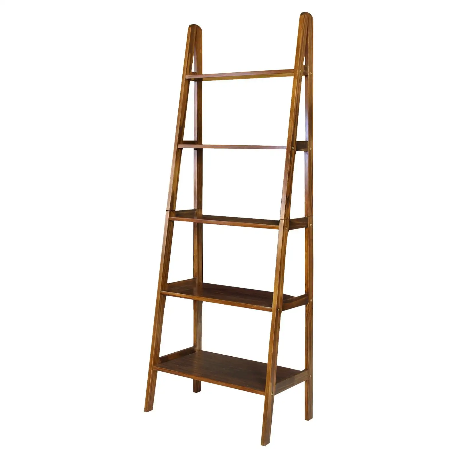 

176-54 5-Shelf Ladder Bookcase, Warm Brown