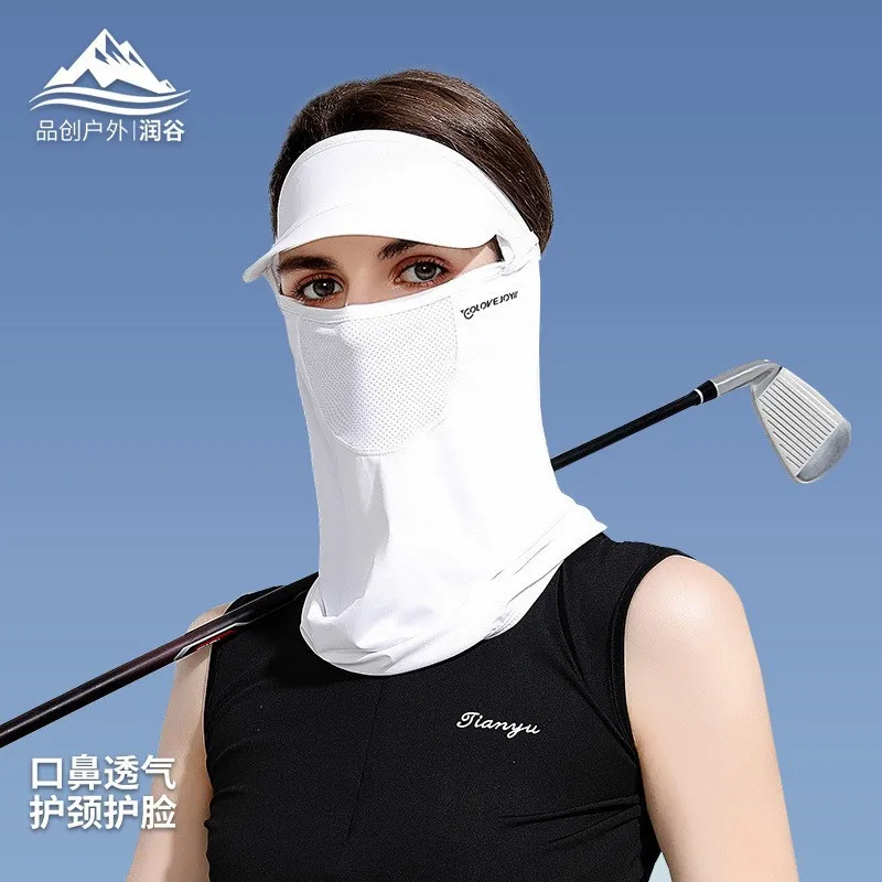 

Full Face Sun Mask Men's and Women's Golf Breathable Sun-Proof Neck Protection UV Protection Ice Silk Veil Facekini