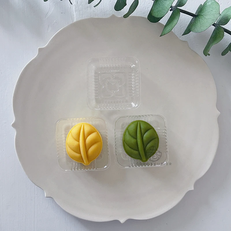 월병 과자 잎 모양의 3D 월병 금형 20g/50g, 손 압력 퐁당 과자 DIY 베이킹 도구 장식 도구