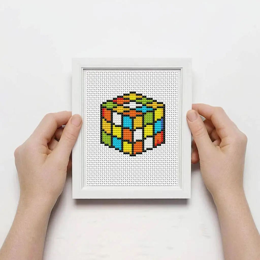8pcs New Collection Cross Stitch Set Cartoon 11CT Printed Canvas Embroidery Rubik's Cube Needlework Home Decoration