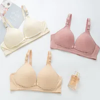 Large size thin front open button nursing bra during pregnancy gathered anti-sag underwire underwire maternity underwear 1