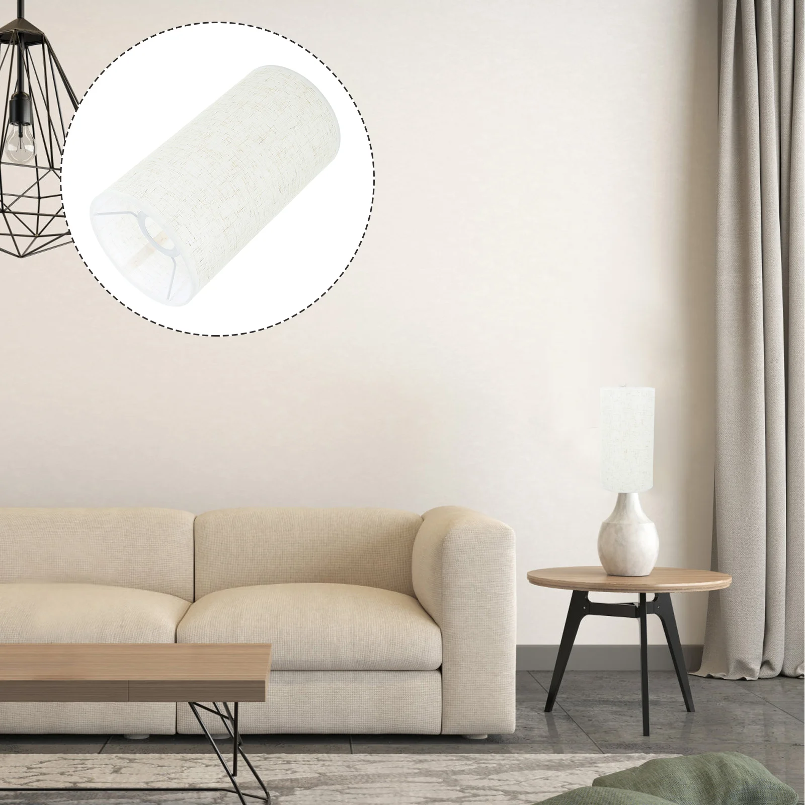 

Drum Lamp Shade E27 Linen Cylinder Lamp Shade Spider Construction Lamp Shade Replacement Light Cover Table Floor Lamp