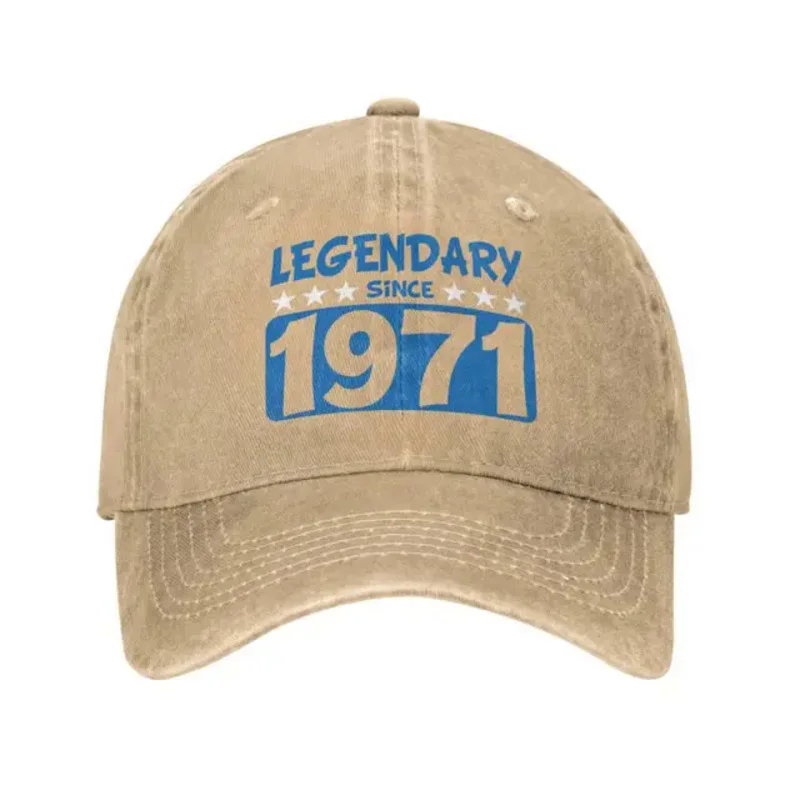 

Y2K Classic Cotton Blue Legendary Since 1971 Birthday Baseball Cap Men Women Personalized Adjustable Unisex Dad Hat Spring