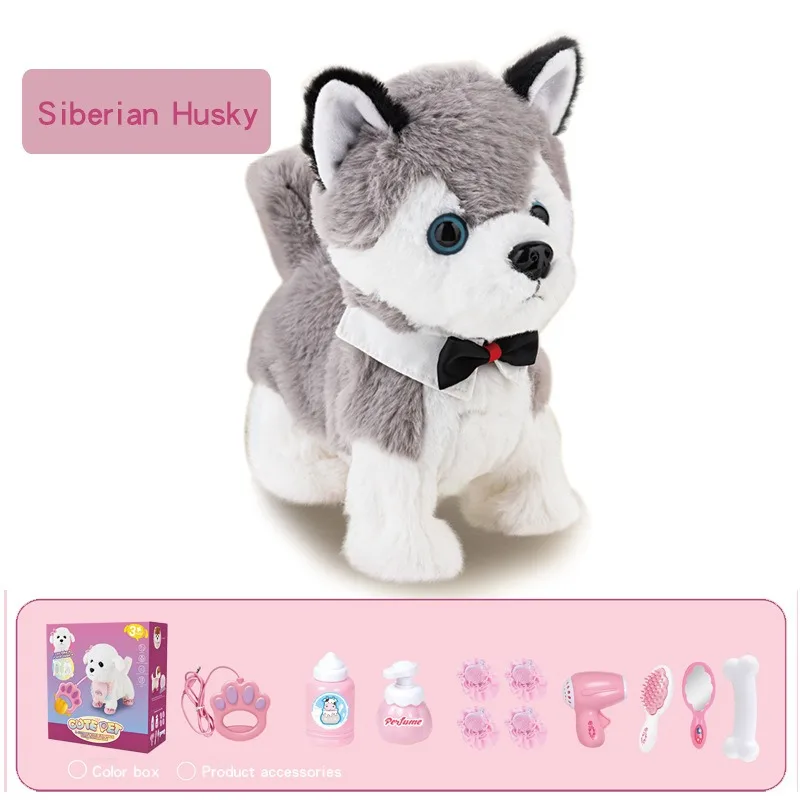 Robot Dog Sound Control Puppy Interactive Electronic Plush Cat Emulational Animal Toy Walk Bark Pet With Washable Fur Kids Gift 3