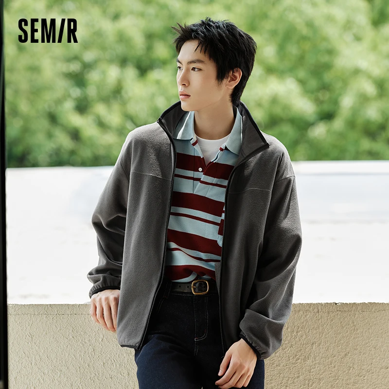 Semir Jacket Men Anti-Static Fur Coat New Autumn 2024 Warm Fleece Couple Style Collar Top 2