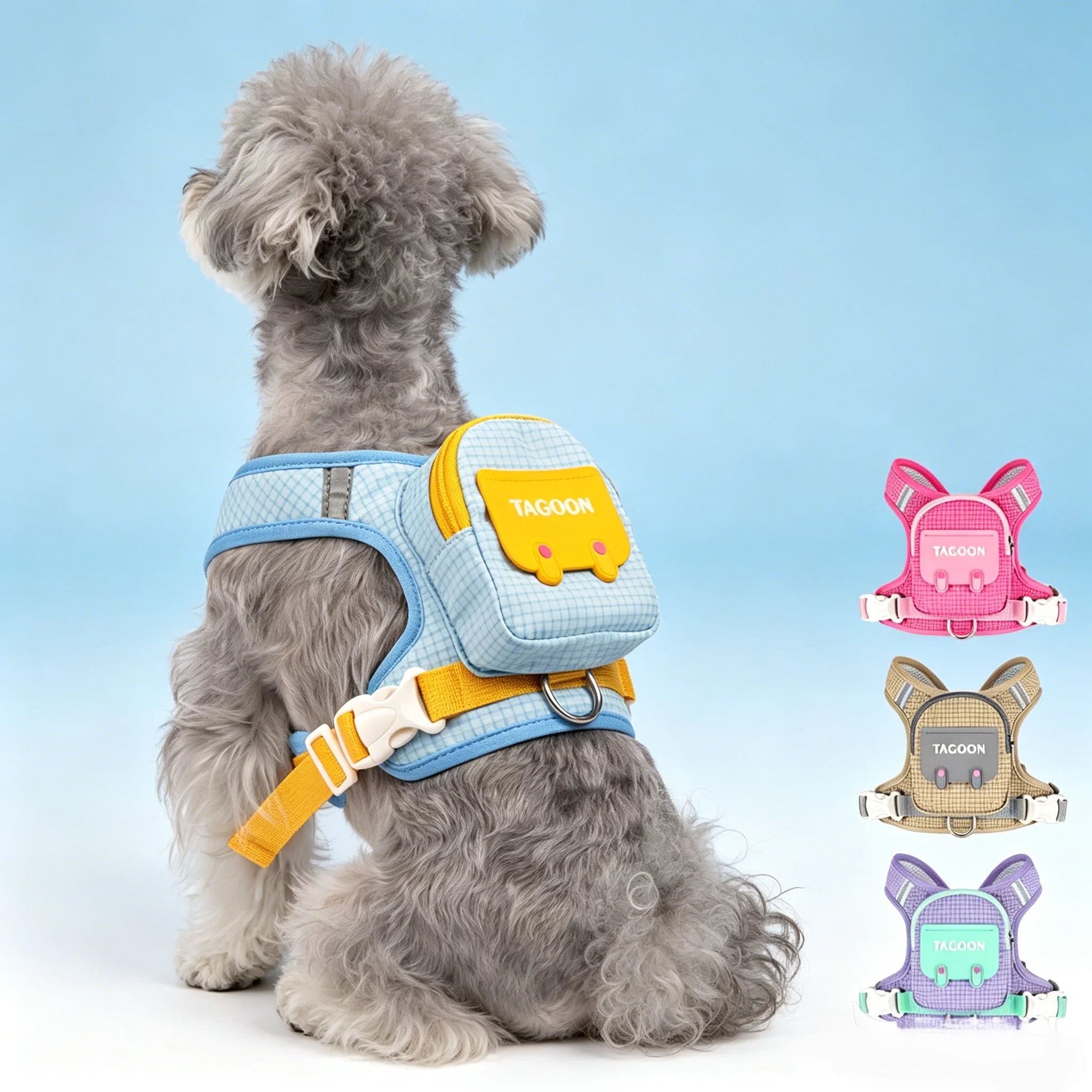 Tactical Dog Harness With Backpack – Reflective Strip Design, Built-in Saddle Bags For Poop Bags & Treats, Fashionable Outdoor_voghion.com