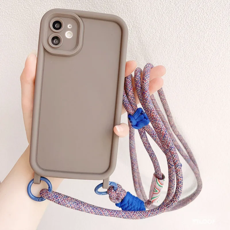 Adjustable Crossbody Necklace Lanyard Phone Case with Soft Cover