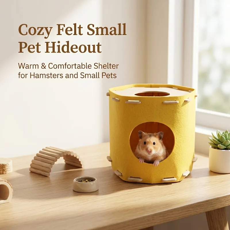 Maisonnette en feutrine pour petits animaux nid douillet rongeurs_voghion.com
