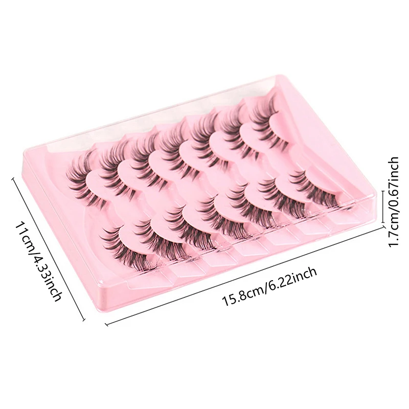

7 Pair Cat-Eye 3D Mink Eyelashes Curled Winged Natural Realistic Messy End Eye Elongated Thick False Eyelashes Fake Eyelashes
